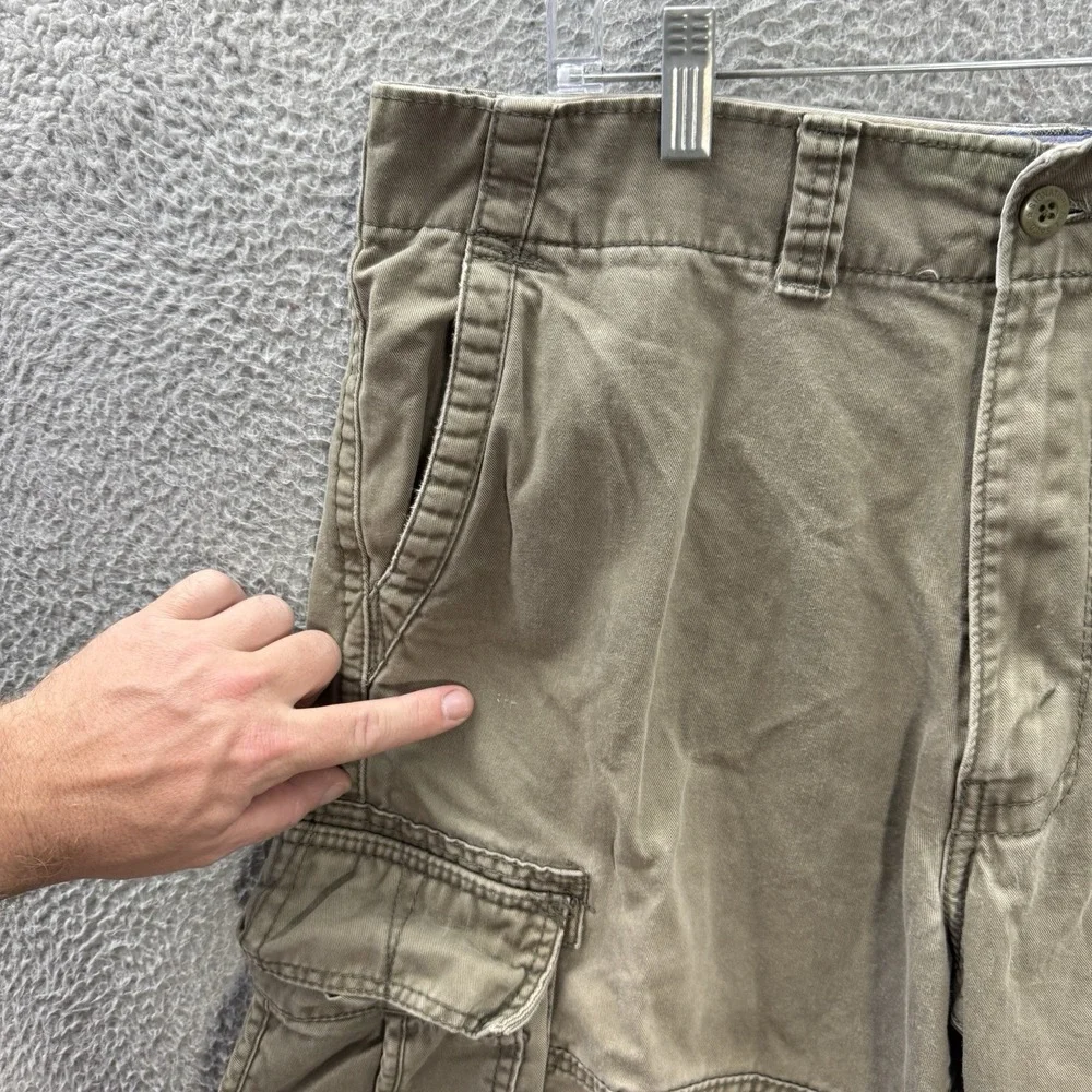 Levi Strauss Shorts‎ Mens 38 Green Cargo Skater Heavy Weight Grunge Faded Y2K
